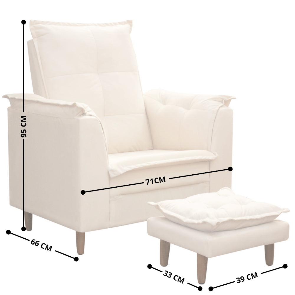 Poltrona BeLu Acolher | Amamentação Conforto com Puff