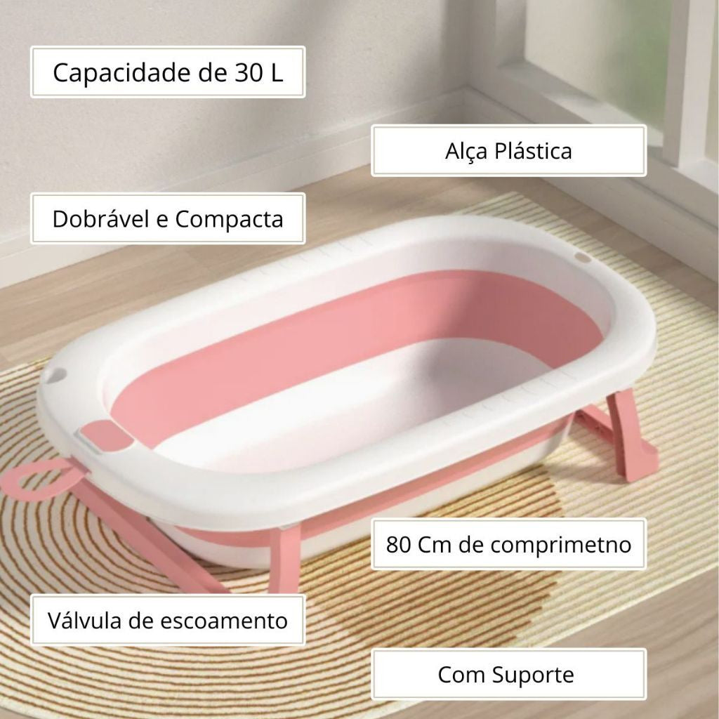 BeLu Banheira Essencial™ – Dobrável com Suporte