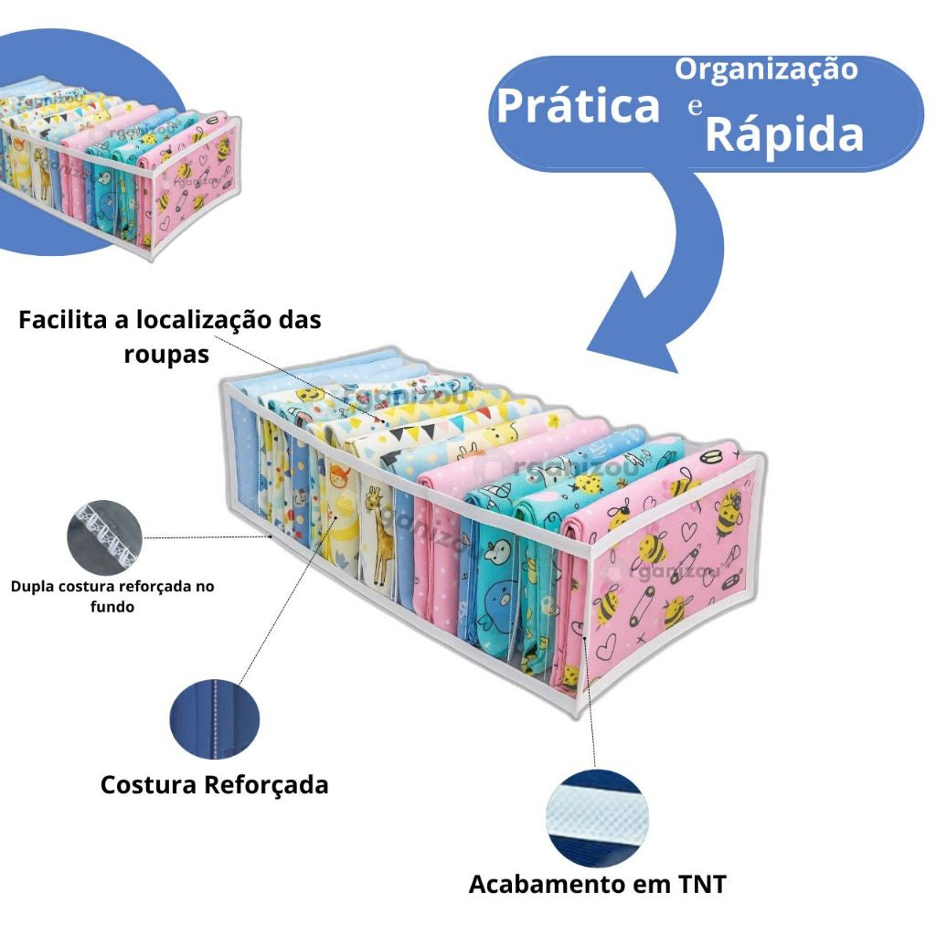 BeLu Organiza™ – Kit 5 Colmeias para Gavetas (10 Divisórias)
