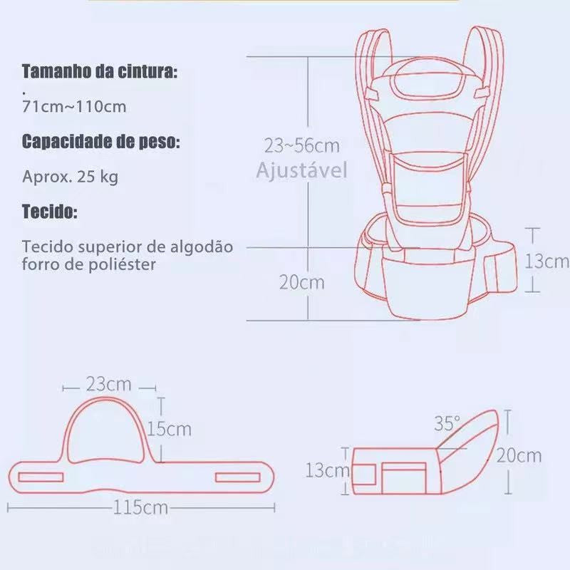 Banco de Cintura BeLu Move | Hipseat Ergonômico para Bebê
