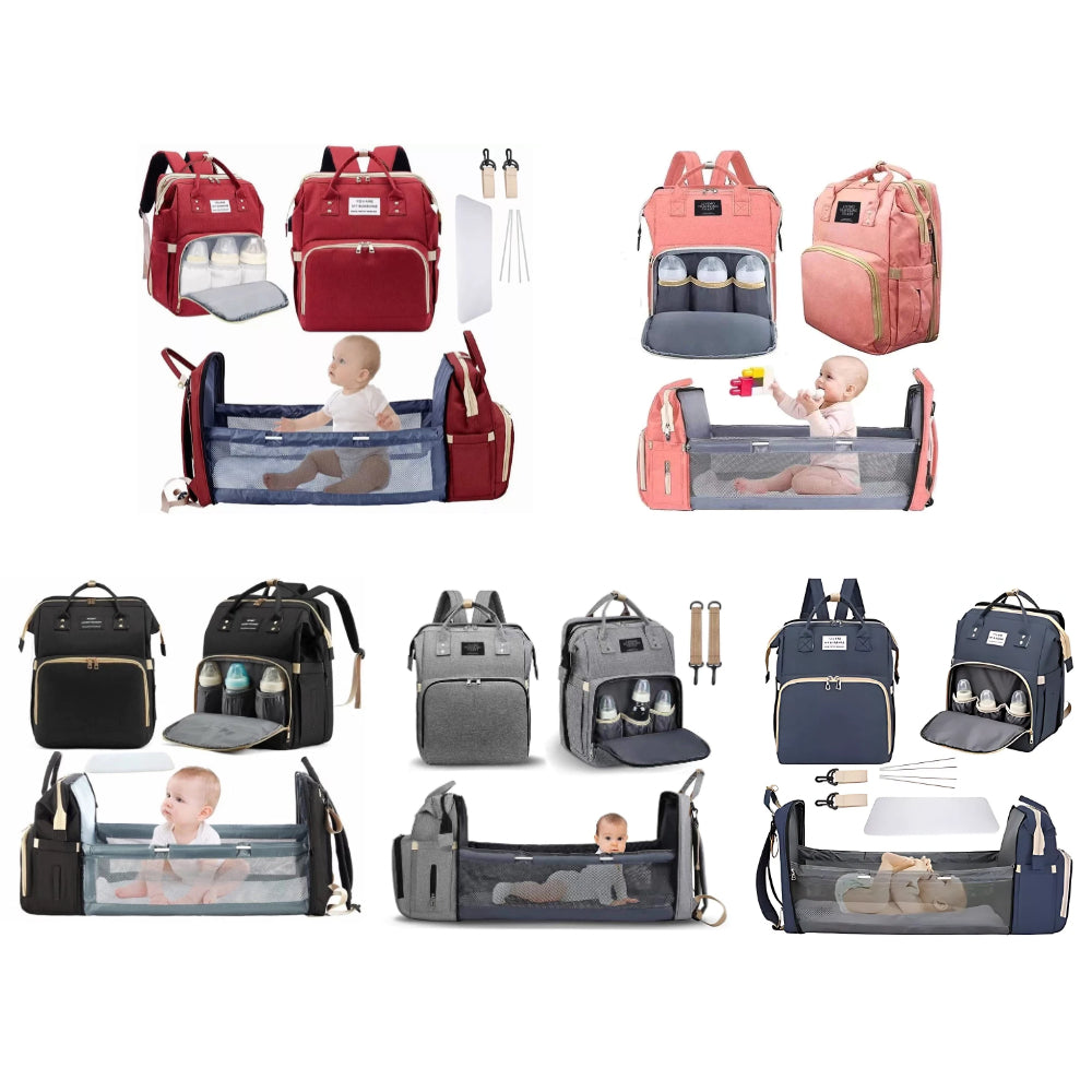 Mochila BeLu Care 3 em 1 | Bolsa Maternidade com Berço Portátil