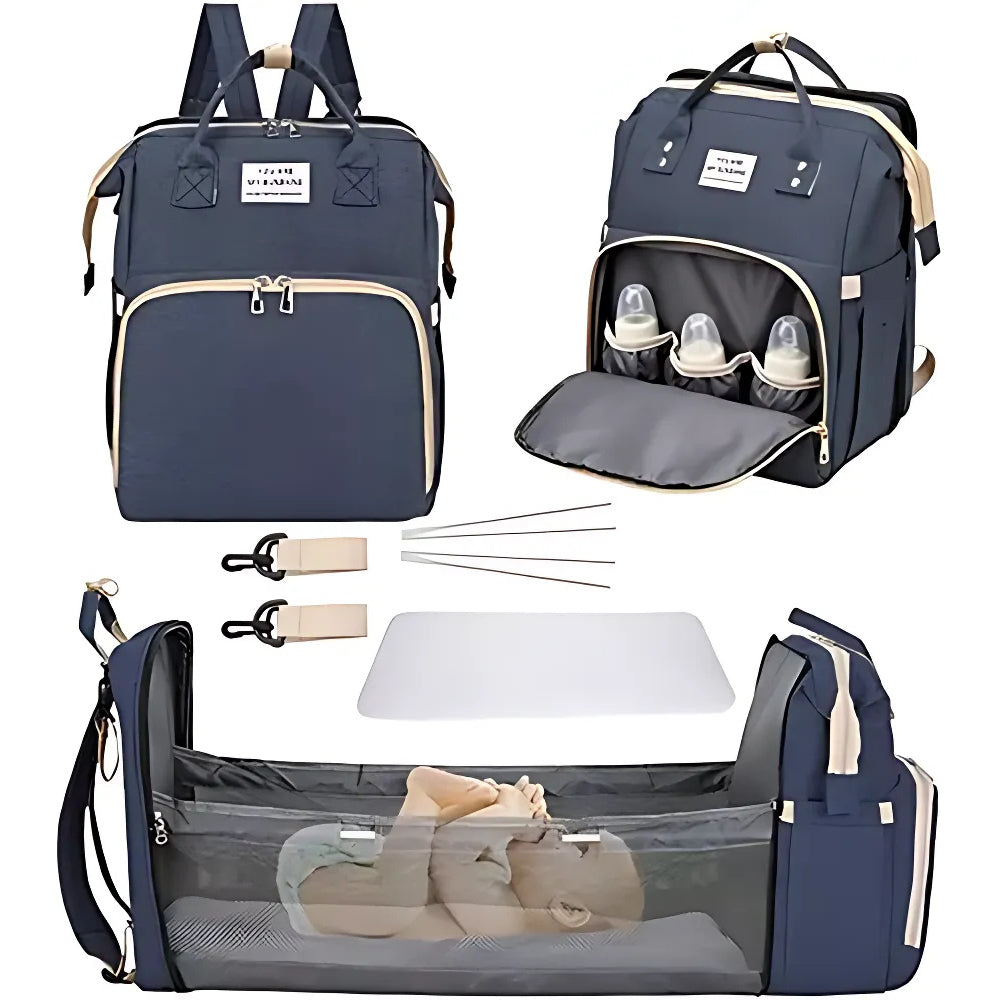 Mochila BeLu Care 3 em 1 | Bolsa Maternidade com Berço Portátil