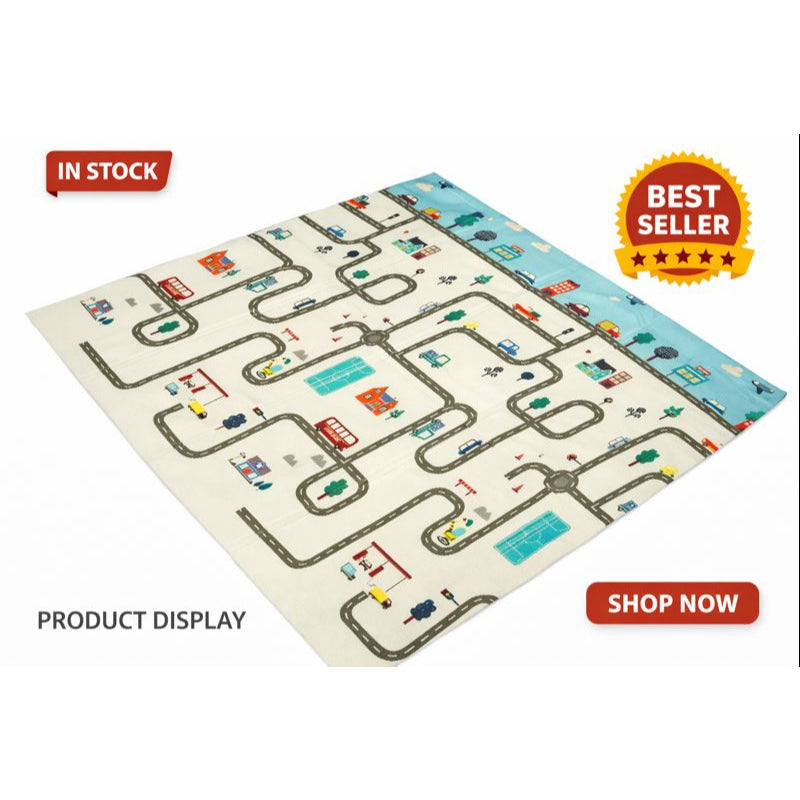 BeLu Tapete Explorar™ – Tatame Dobrável Dupla Face