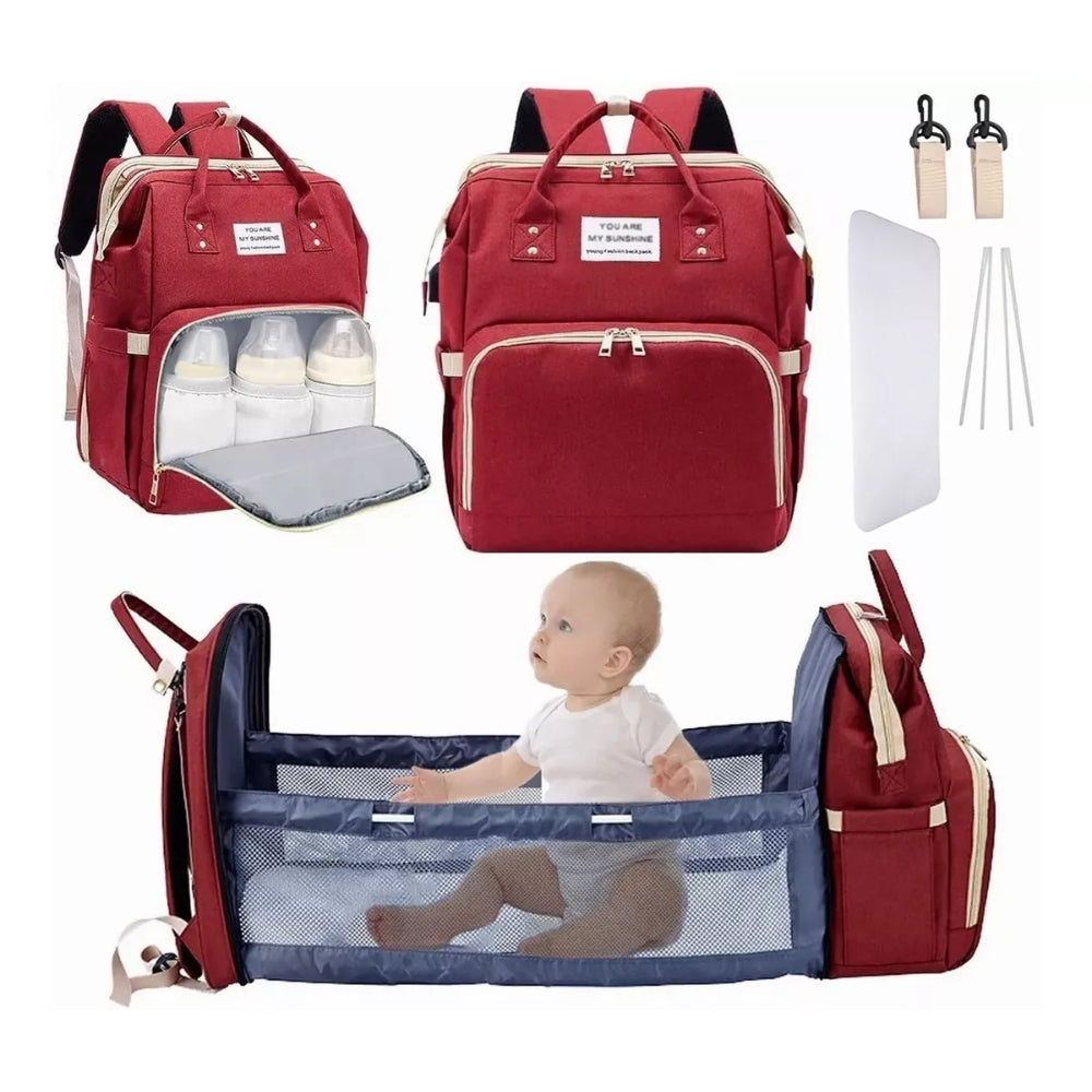 Mochila BeLu Care 3 em 1 | Bolsa Maternidade com Berço Portátil